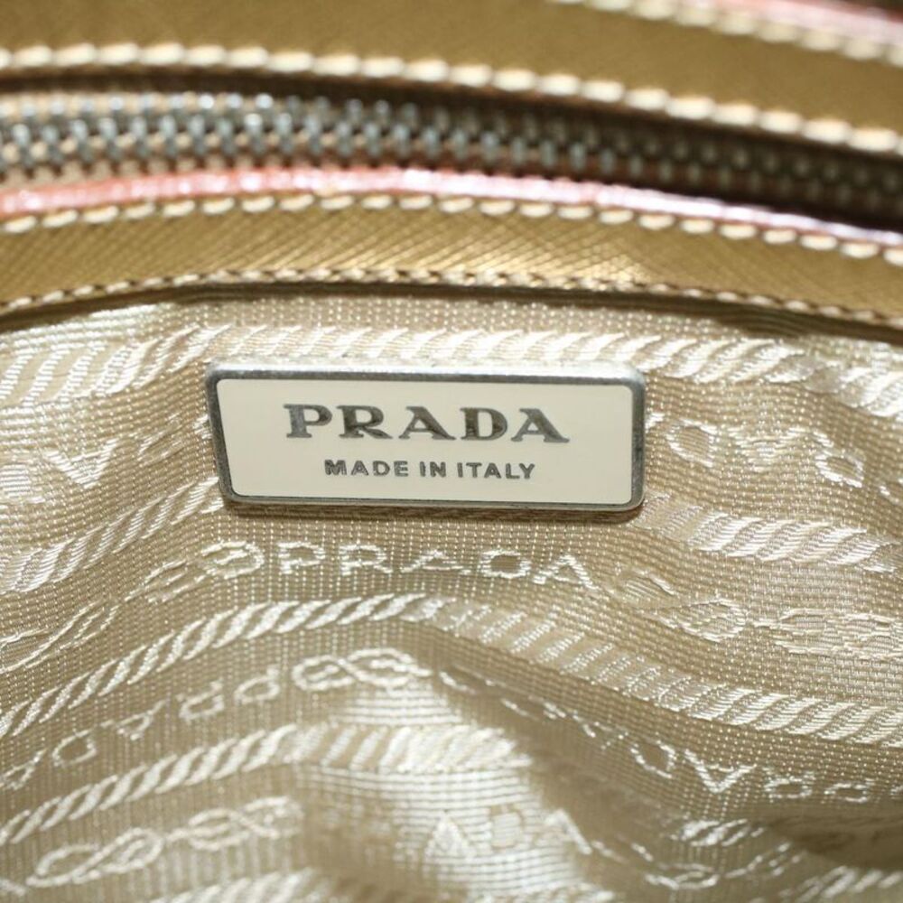 Prada Promenade Bag Saffiano Leather Gold Leather Handbag (Pre-Owned) - Picture 7 of 16